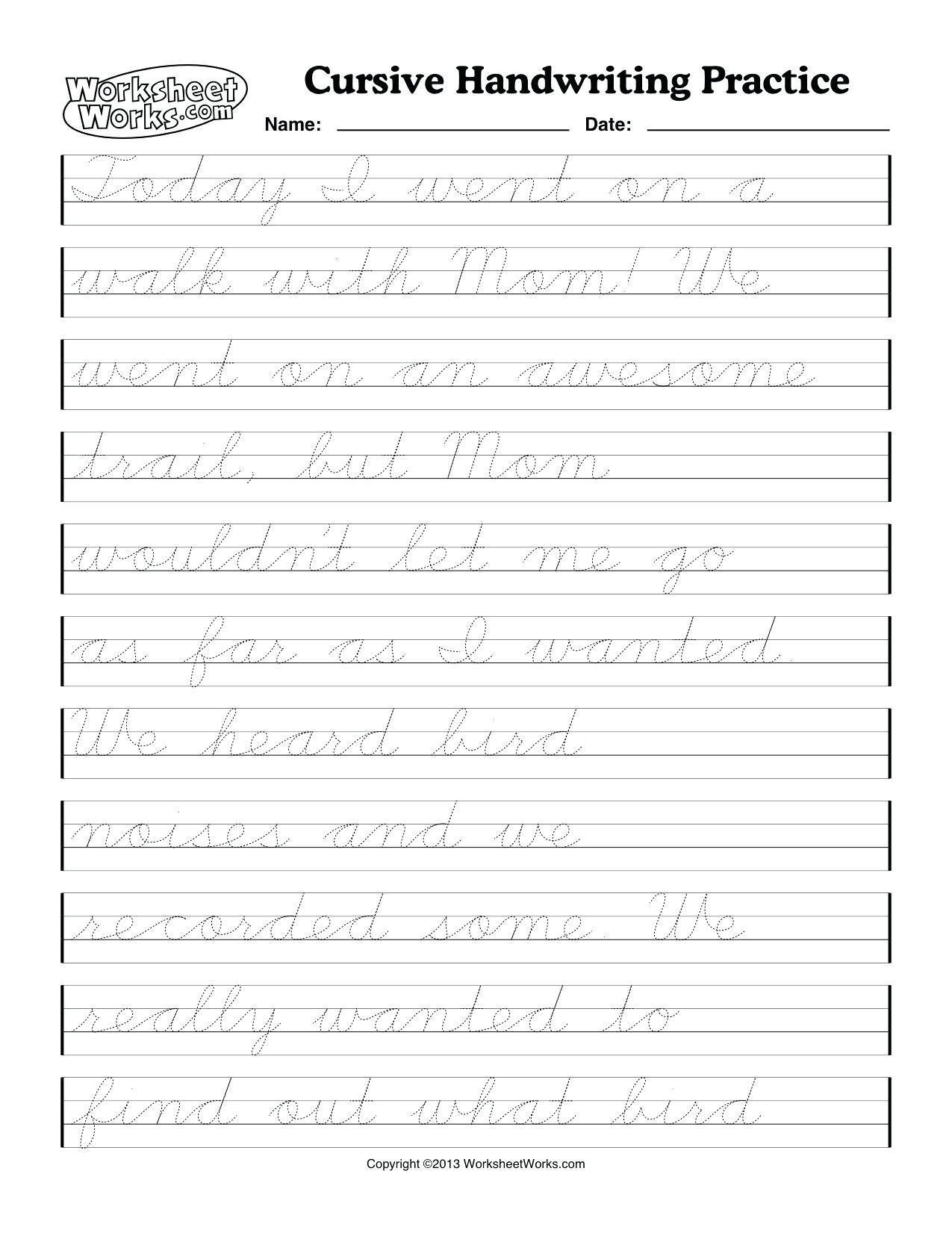 Cursive Writing Worksheets For Left Handers Download Printable 