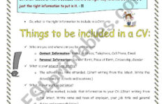CV Writing ESL Worksheet By Oylesine