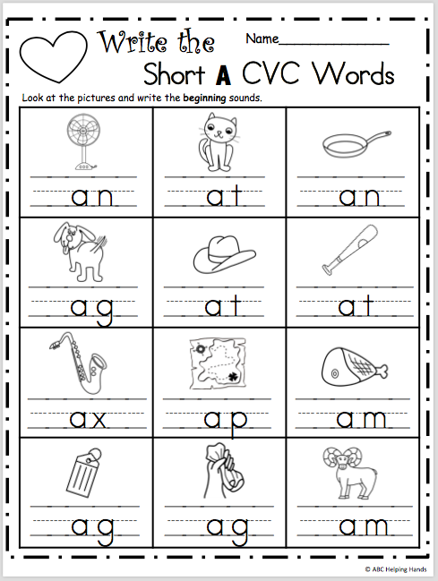 CVC Writing Worksheet Short A CVC Words Made By Teachers