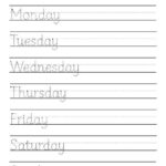 Days Of The Week Handwriting Worksheet