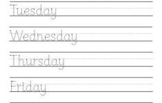 Days Of The Week Handwriting Worksheet