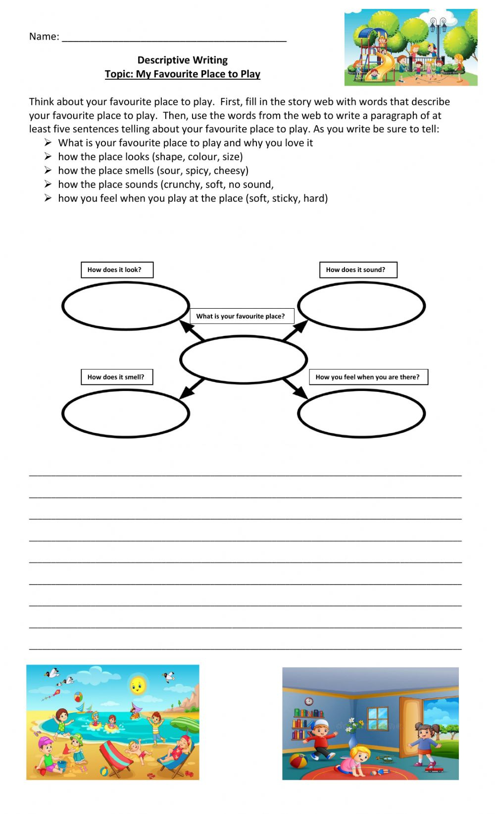 Descriptive Writing 2 Worksheet