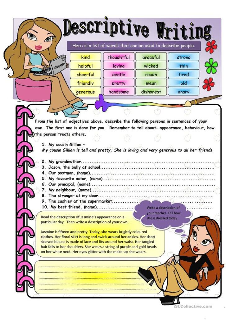 Descriptive Writing Practice Worksheets