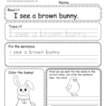 Easter Writing Worksheet For Kindergarten