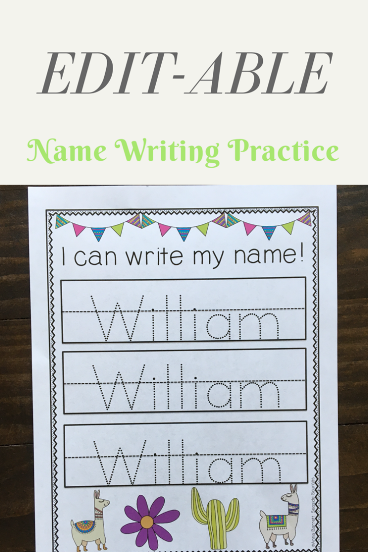 Editable Name Writing Worksheets