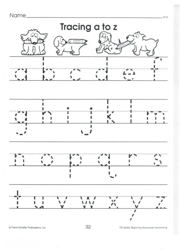 English Print Abc A To Z Lower Case 001 Alphabet Tracing Worksheets 