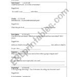 English Worksheets Ghost Story Peer Review Sheet