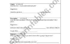 English Worksheets Ghost Story Peer Review Sheet