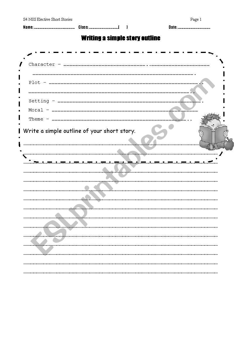 English Worksheets Writing A Simple Story Outline