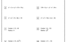 Equation Of A Circle Worksheets Math Monks