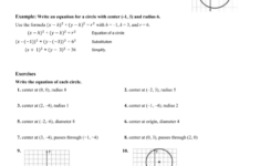 Equations Of Circles Worksheet
