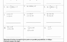 Equations Of Parallel And Perpendicular Lines Worksheet With Answers