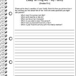 Essay Writing My Family Essay Writing Worksheet For 5th And 6th