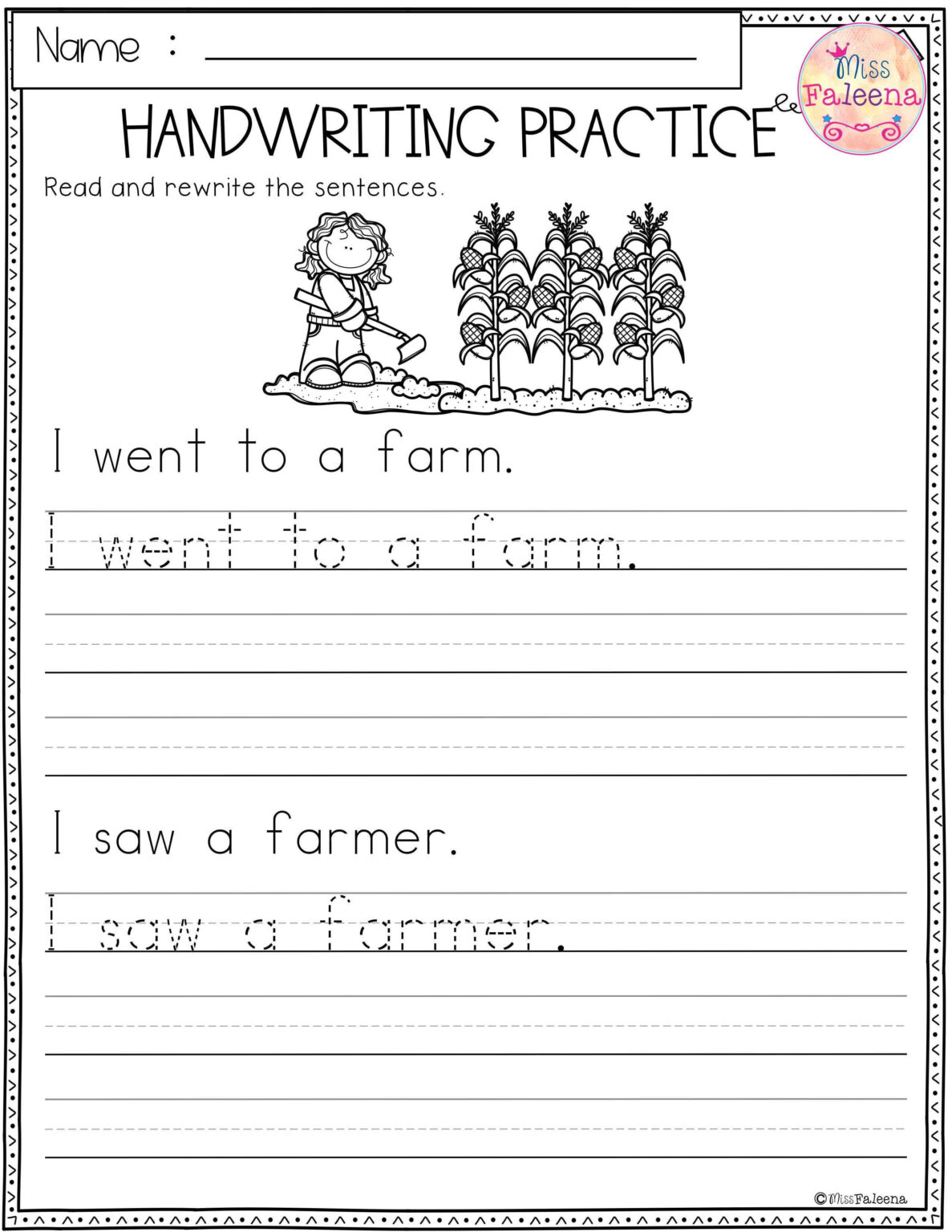 Kindergarten Writing Practice Worksheets | Writing Worksheets