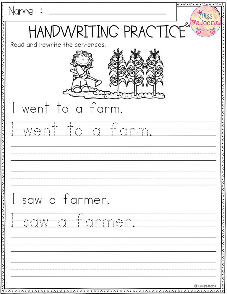 Kindergarten Writing Practice Worksheets | Writing Worksheets