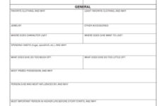 Fiction Writer s Character Chart P5 Writing Worksheets Persuasive