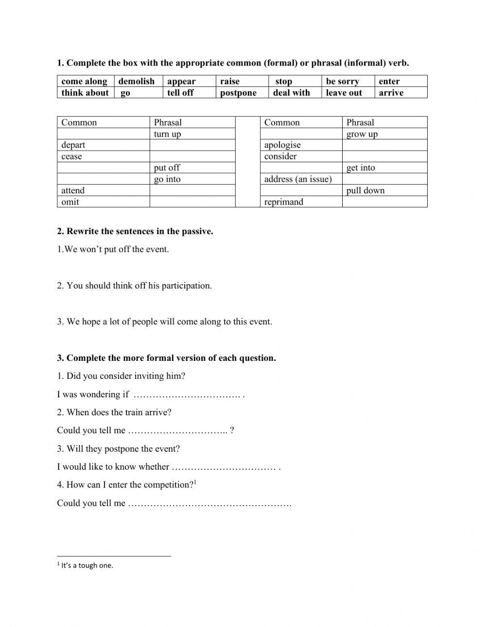 Formal And Informal English Interactive Worksheet