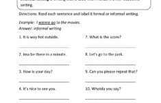 Formal Or Informal Writing Worksheet Writing Worksheets Creative