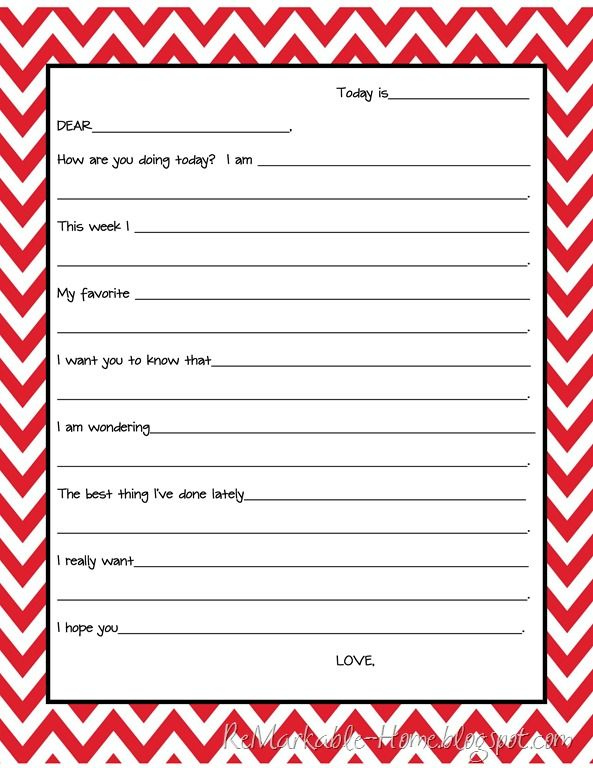Writing Template For Kids