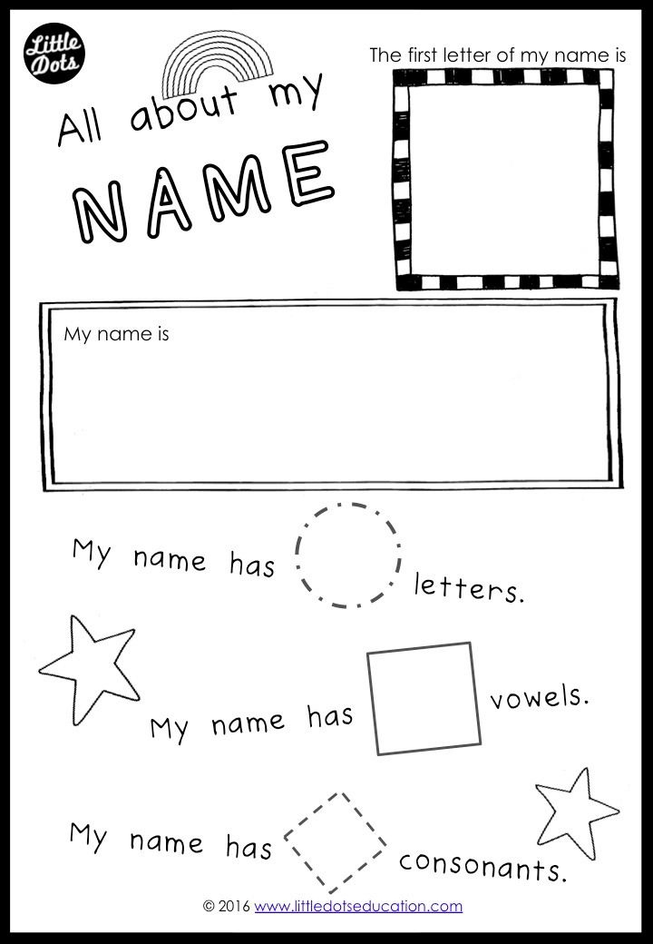 Free All About My Name Printable For Preschool Pre k Or Kindergarten 