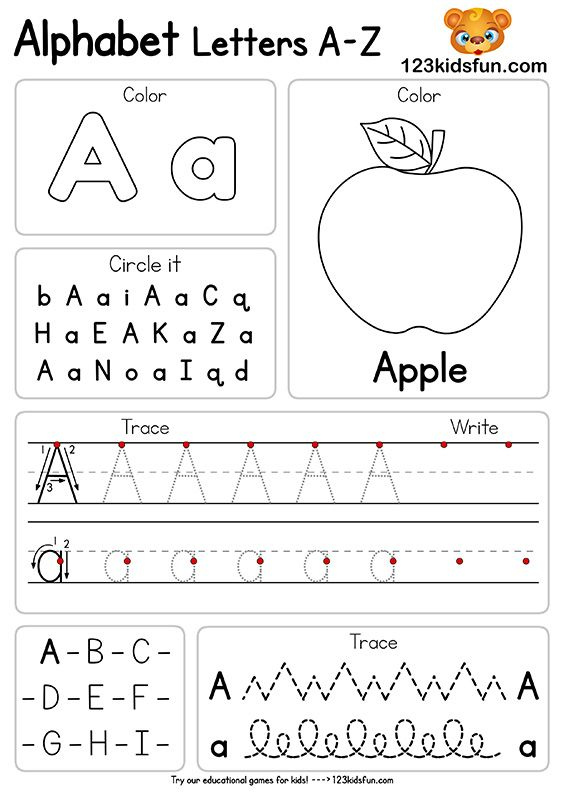 Kindergarten Writing Worksheets A-Z | Writing Worksheets