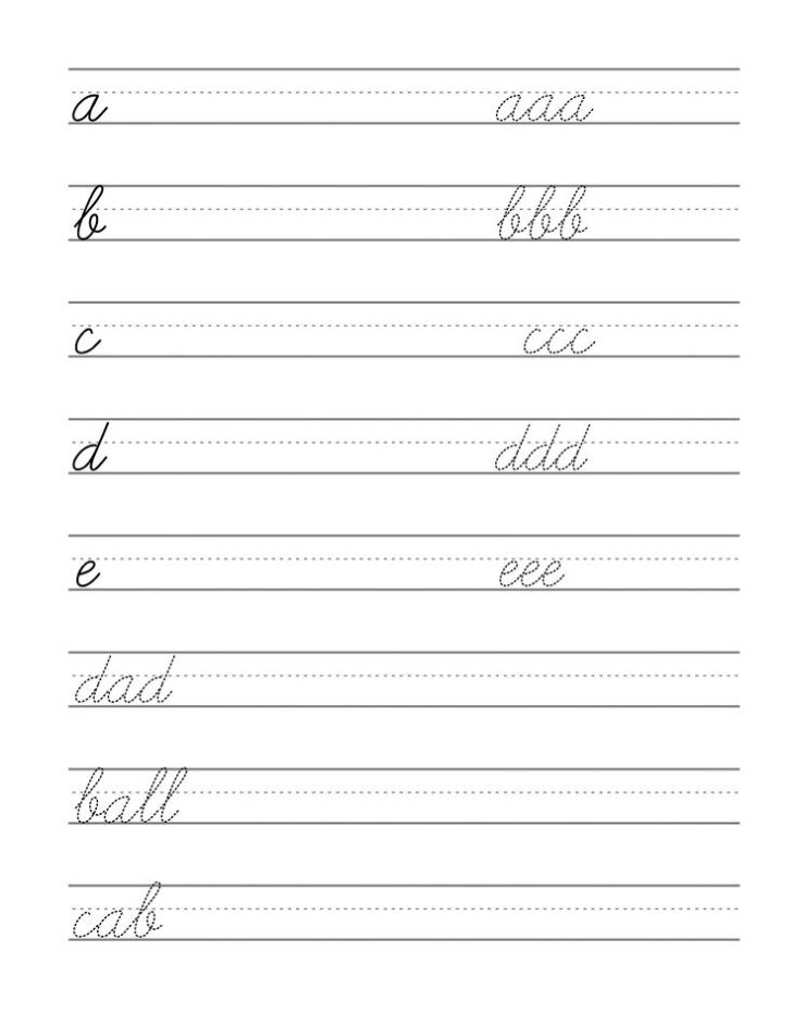 Cursive Writing Beginners Worksheets