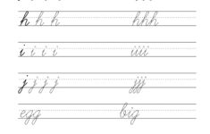 Free Beginning Cursive Writing Template Part 2 Cursive Writing