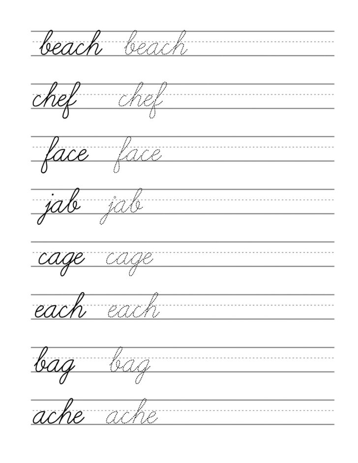 In Cursive Writing Worksheets Free