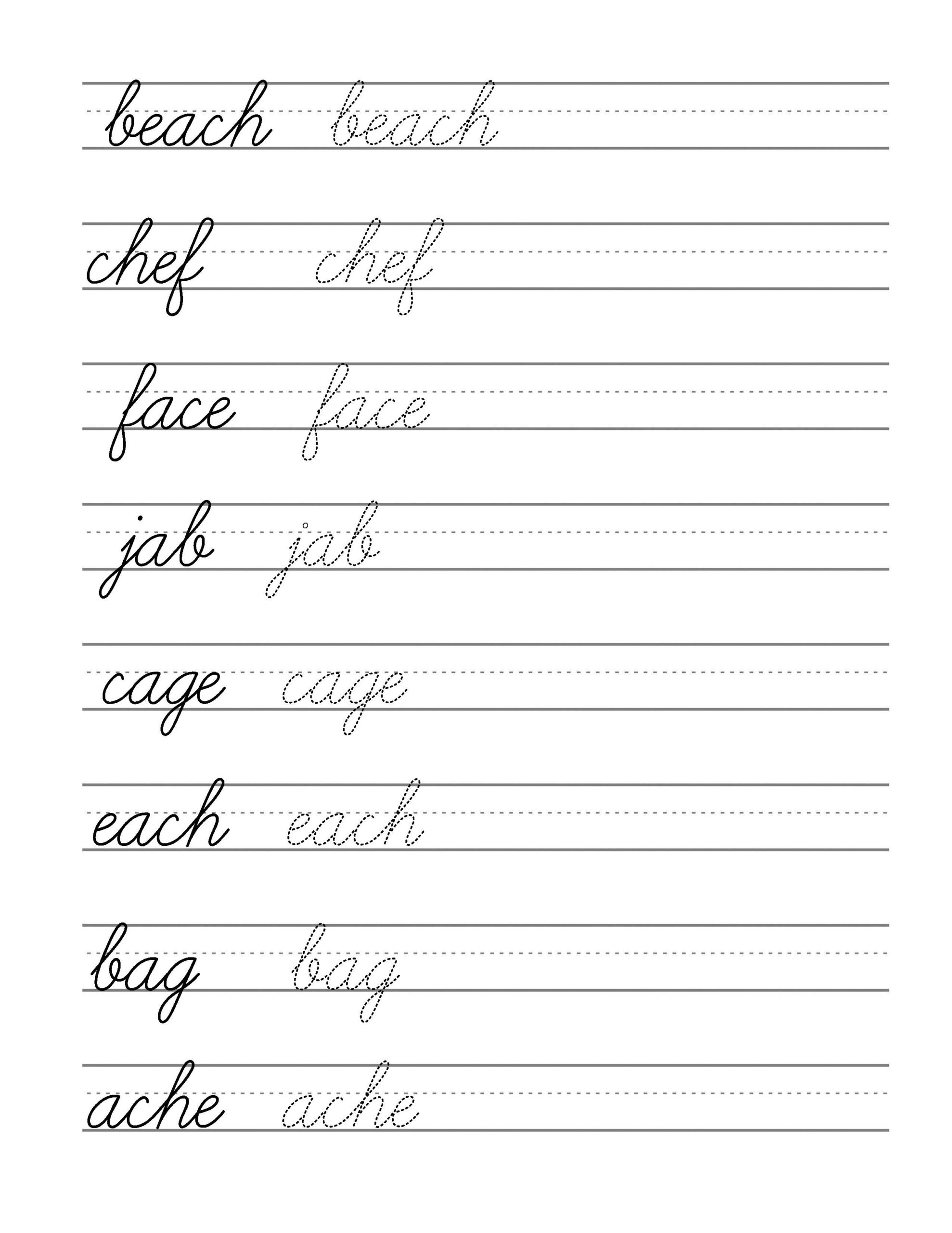 Free Cursive Handwriting Worksheets Worksheet For Kids