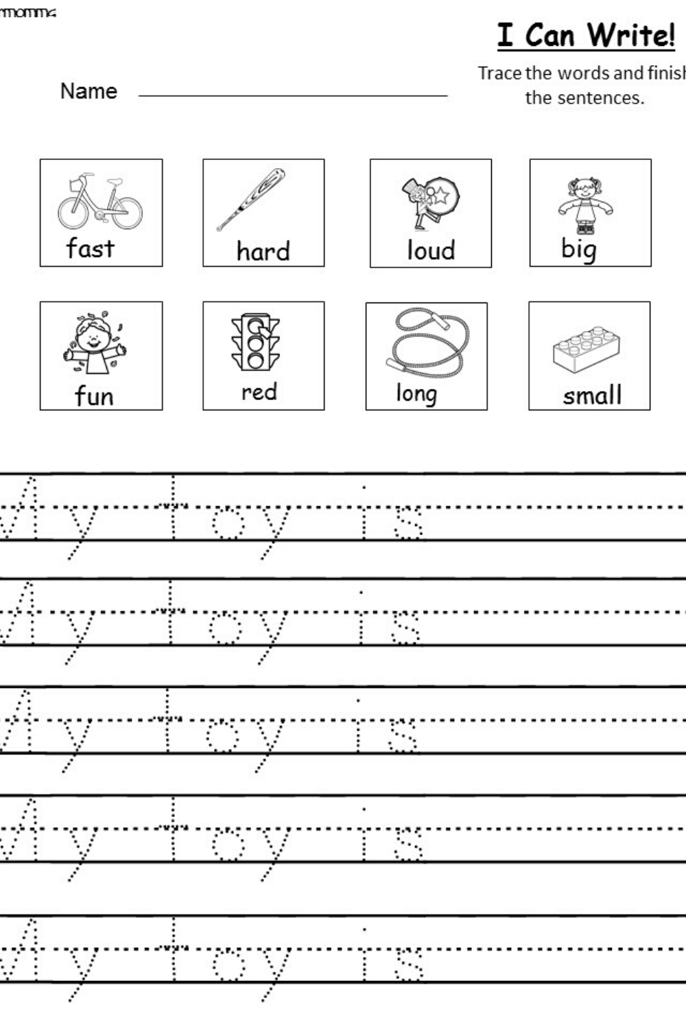 Free Kindergarten Worksheets Writing Thekidsworksheet