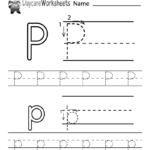 Free Letter P Alphabet Learning Worksheet For Preschool