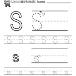 Free Letter S Alphabet Learning Worksheet For Preschool