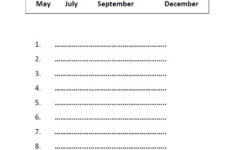 FREE MONTHS WORKSHEETS Teacher s Zone