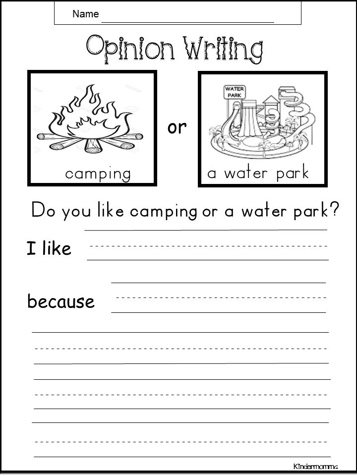 Free Opinion Writing PDF Kindermomma