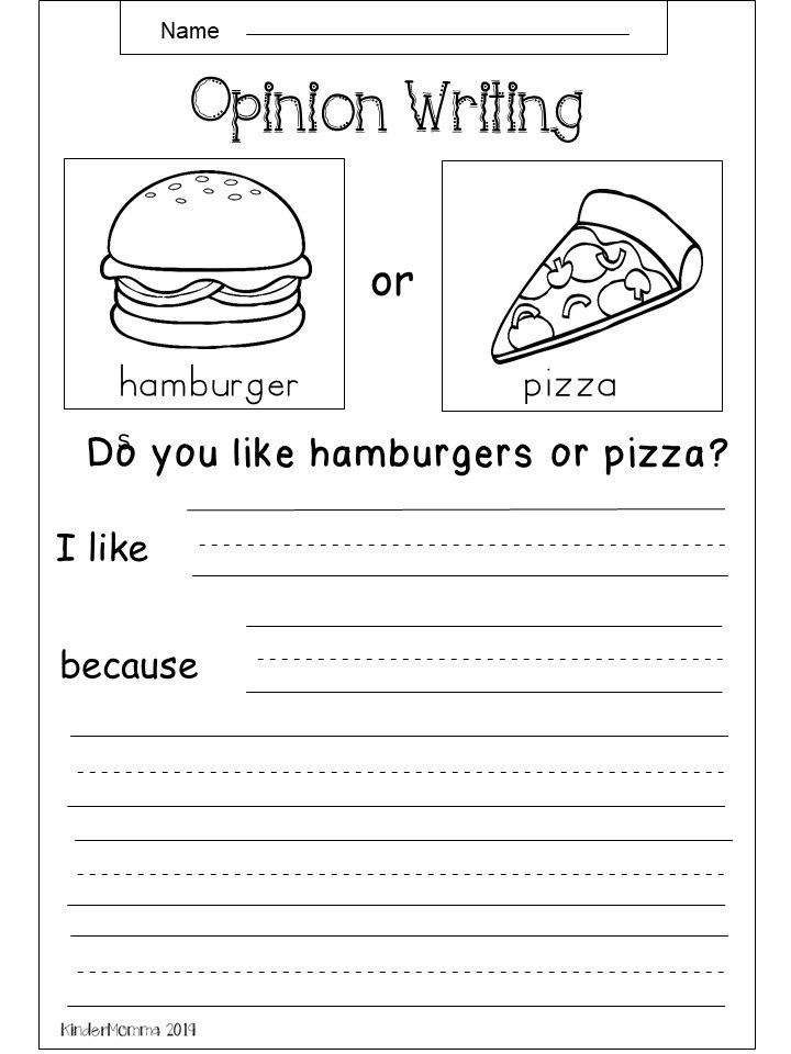 Free Opinion Writing Printable Kindermomma 1st Grade Writing 