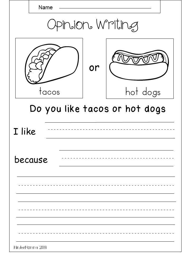 Free Opinion Writing Printable Kindermomma Third Grade Writing 