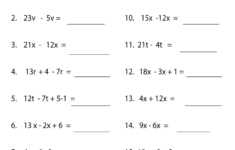 Free Printable Algebra Variable Expressions Worksheet