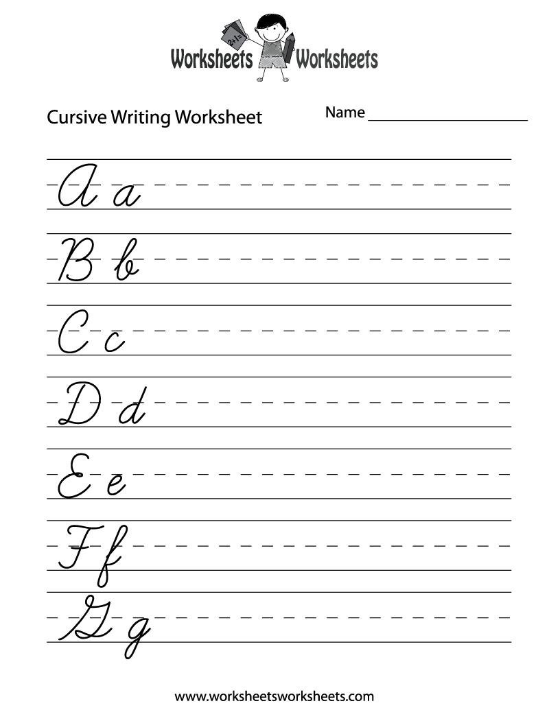 Free Printable Cursive Writing Worksheets For 4Th Grade Printable 