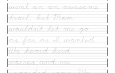 Free Printable Cursive Writing Worksheets For 4Th Grade Printable