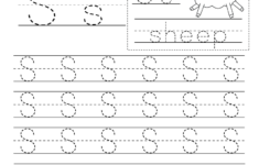 Free Printable Letter S Writing Practice Worksheet For Kindergarten