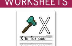 FREE Printable Minecraft Handwriting Practice Worksheets Pepper Scraps