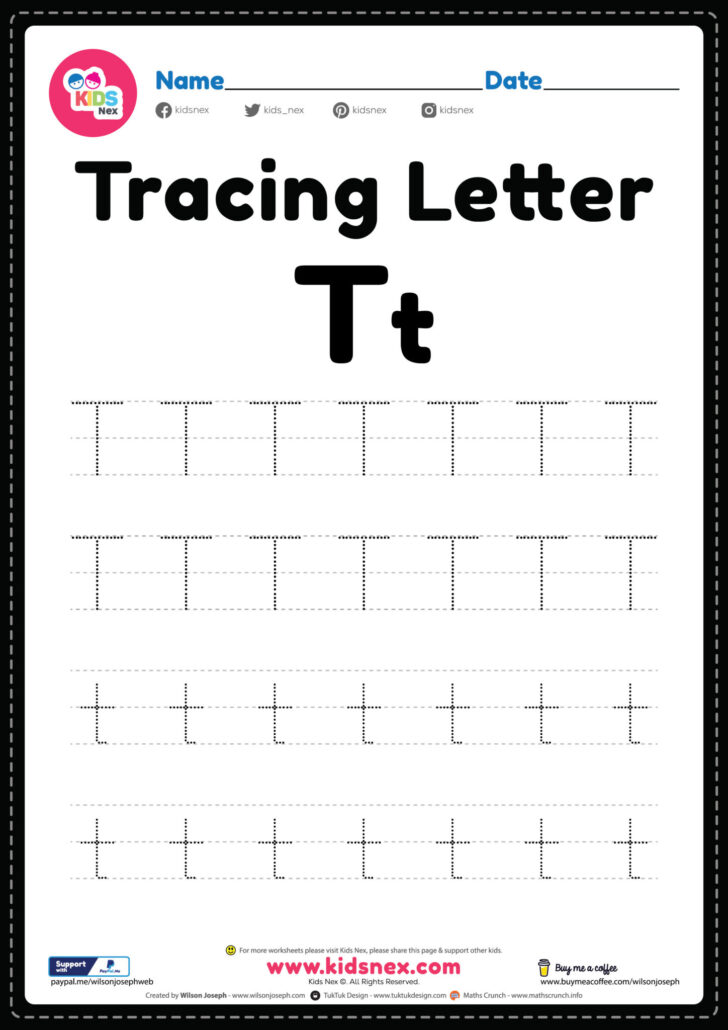 Letter T Writing Worksheets