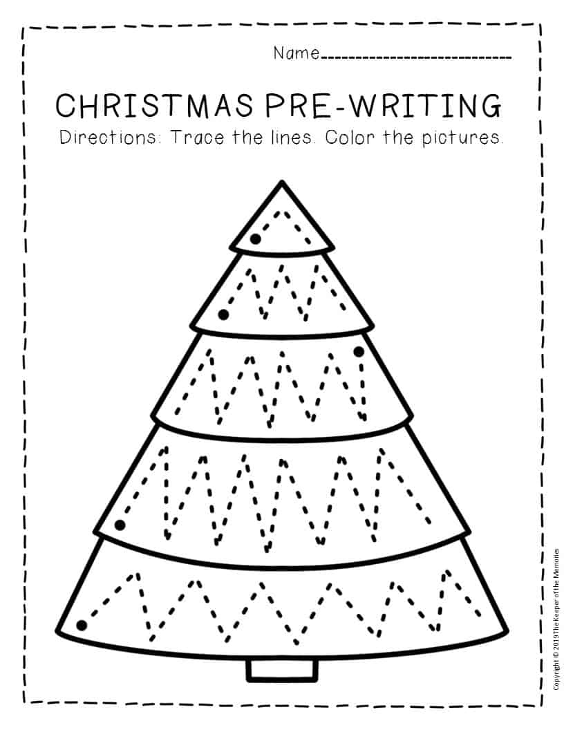 Free Printable Pre Writing Christmas Preschool Worksheets 2 The 