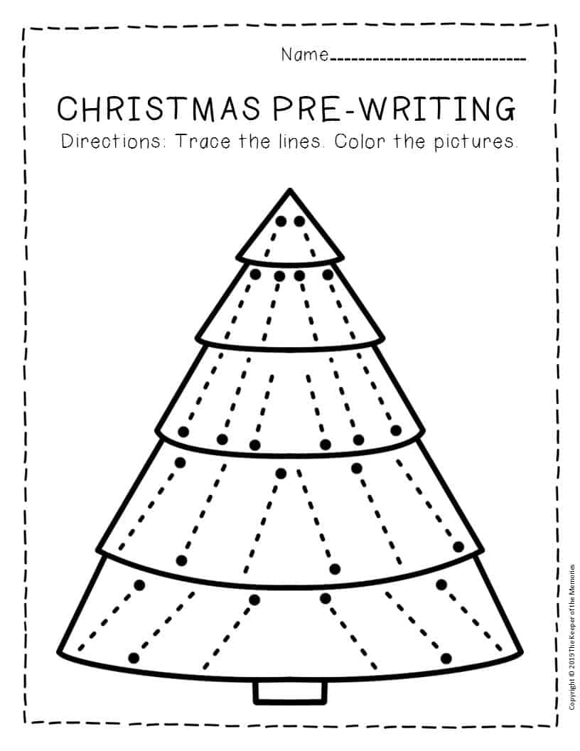 Free Printable Pre Writing Christmas Preschool Worksheets 5 The 