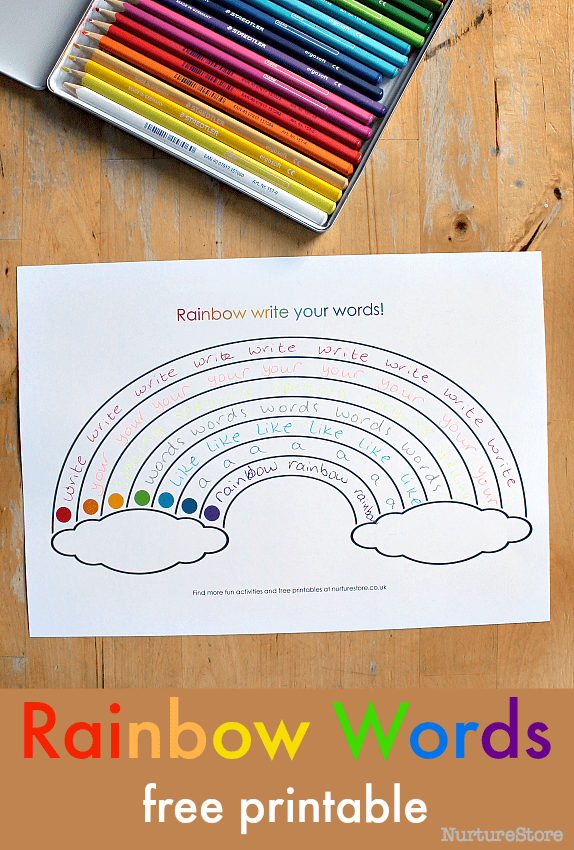 Rainbow Writing Worksheets