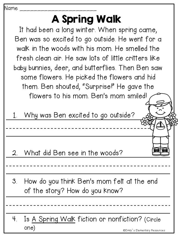 Free Printable Reading Comprehension Worksheets For 2nd Graders 
