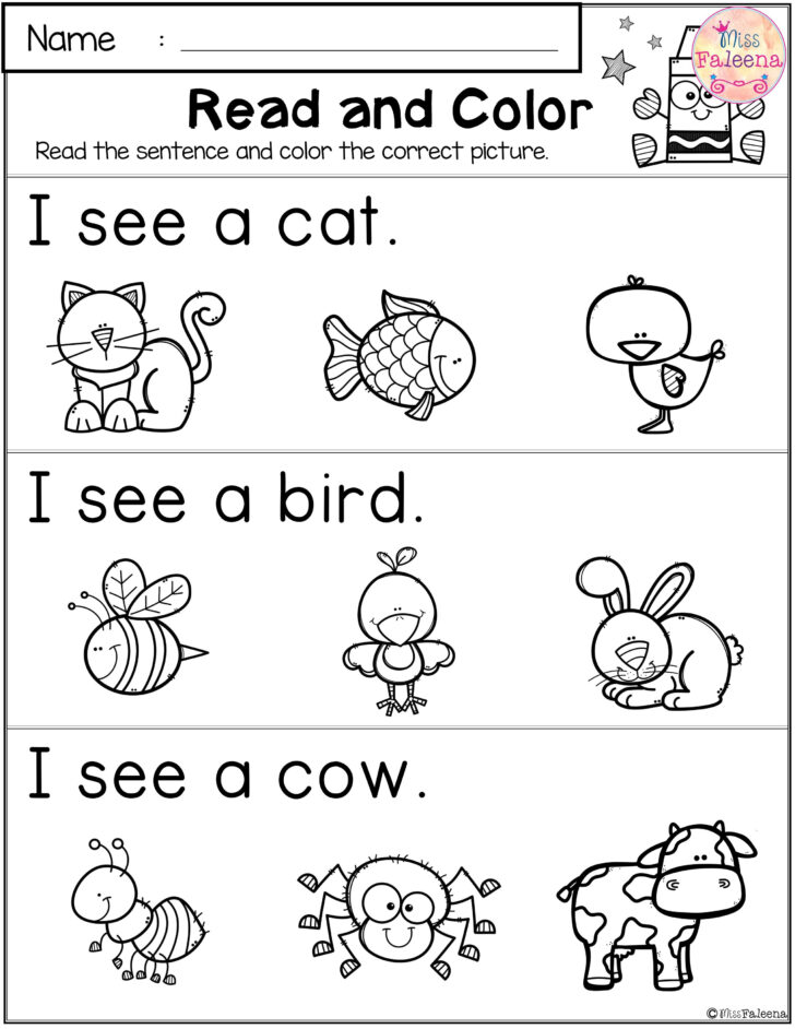 Kindergarten Reading Writing Worksheets