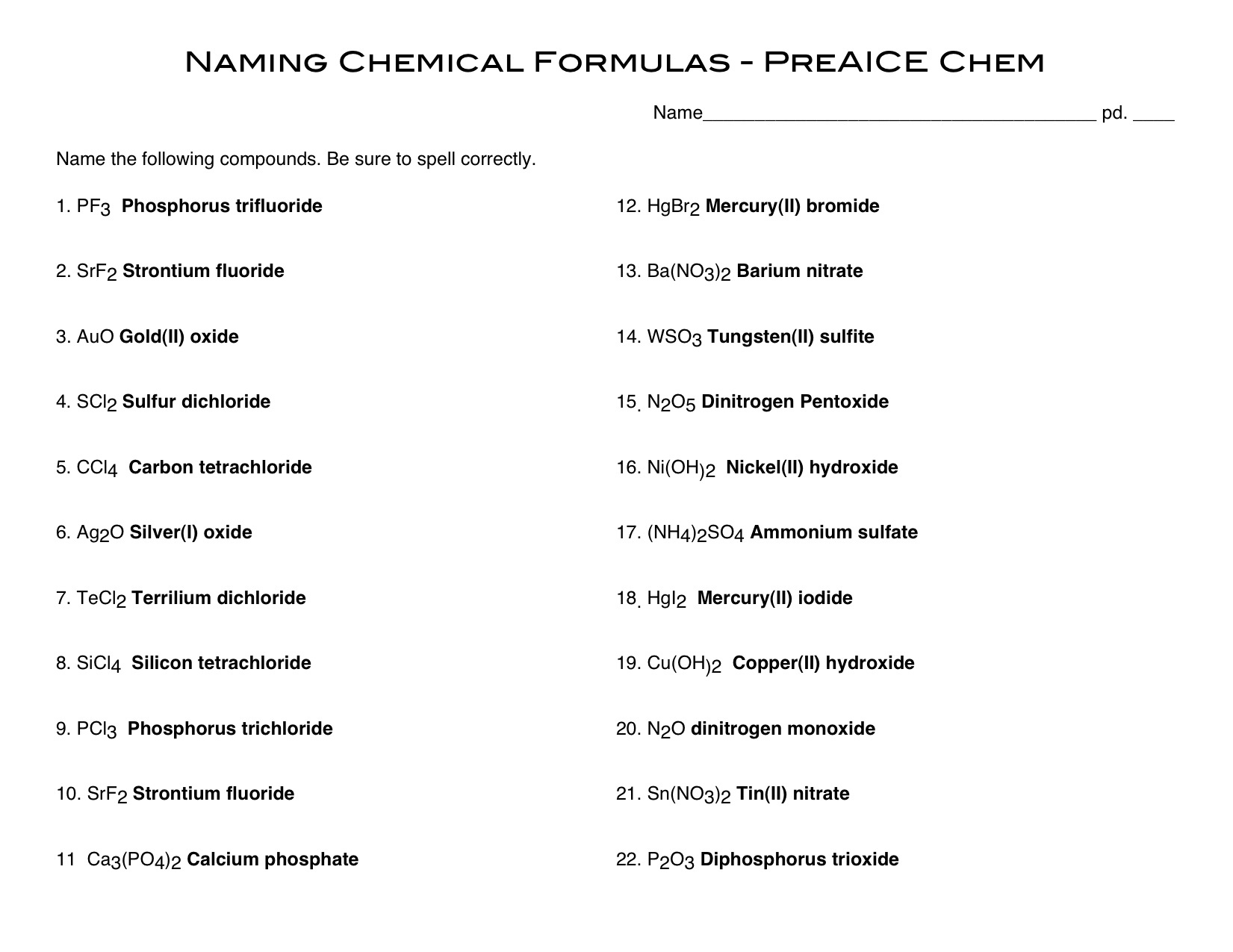 Gallery For Naming Covalent Compounds Worksheet Binary Ionic Free 