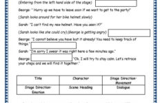 Grade 4 English Resources Printable Worksheets Topic Play Script