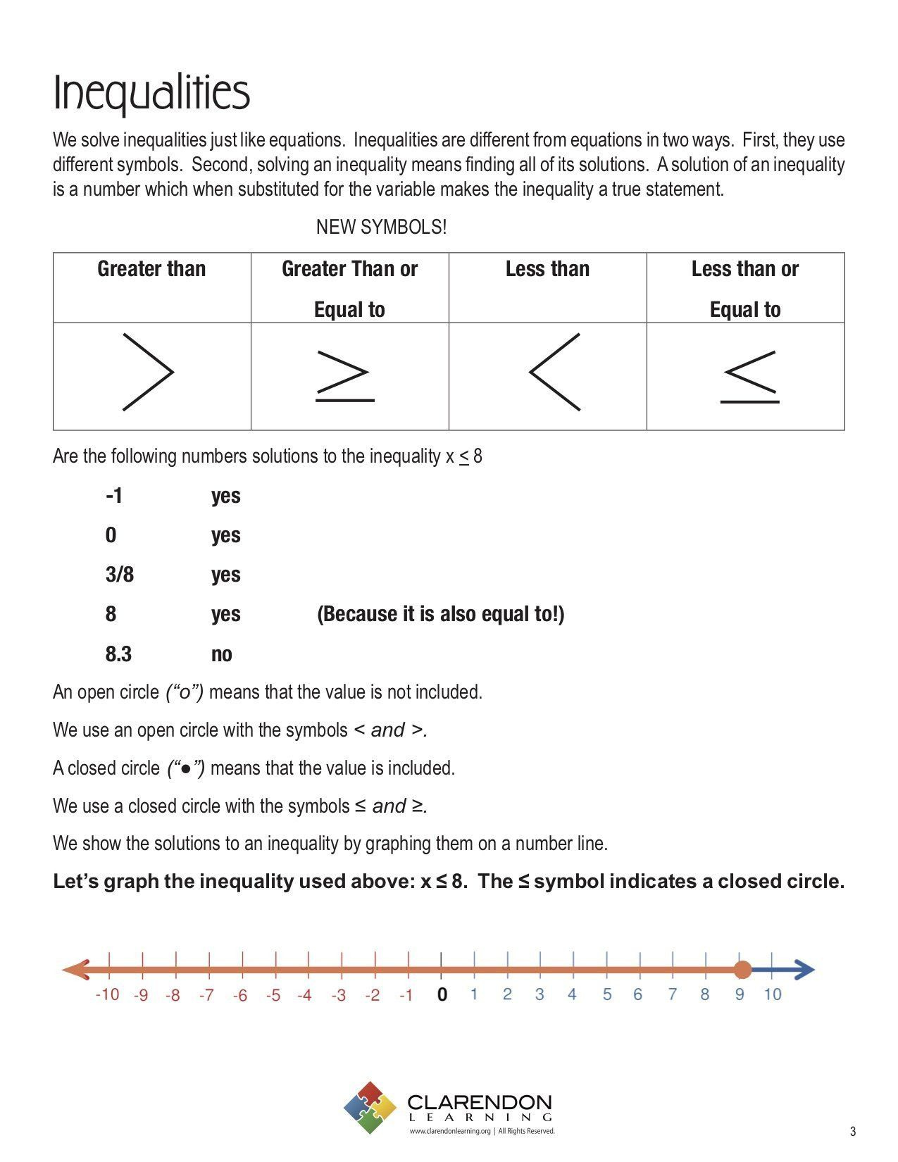 Graphing And Writing Inequalities Worksheet Inequalities In 2020 